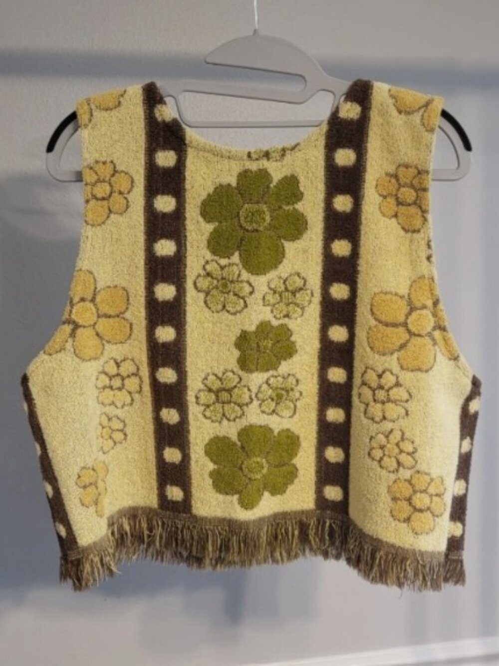 Vintage Crop Top Handsewn 1970's Cannon Towels Upcycled Pullover Vest RARE - Picture 3 of 9